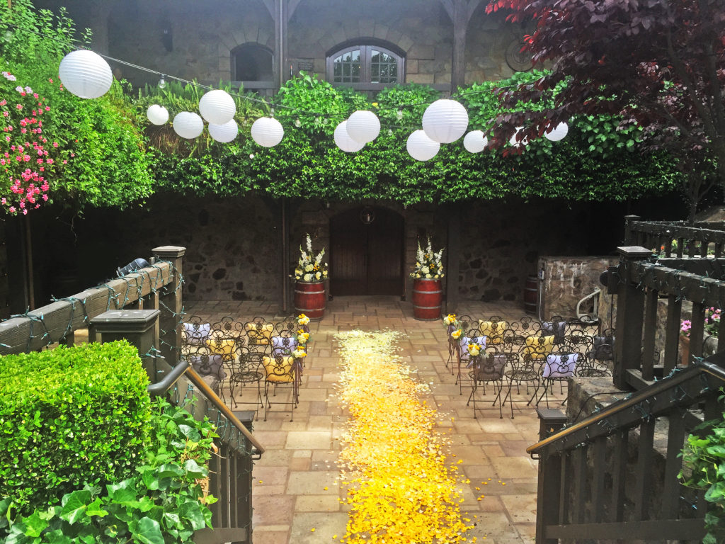 Courtyard with yellow petals - Winks photo