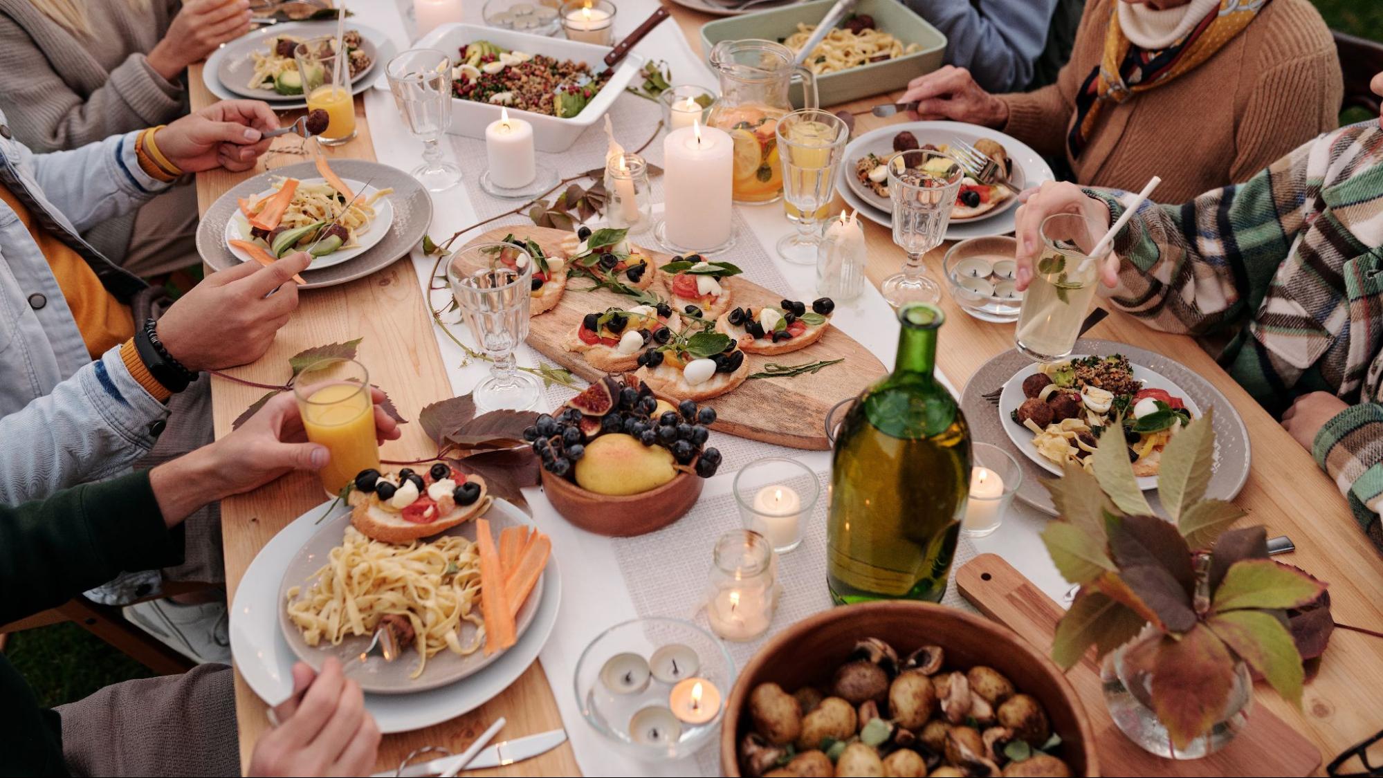 A Thanksgiving dinner or holiday party - best paired with the best Napa Valley Wine, from V. Sattui Winery