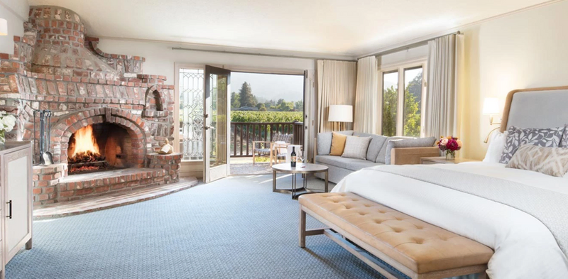 Harvest Inn, shown in the V. Sattui wine blog on the best places to stay in Napa Valley, or the best hotels in Napa