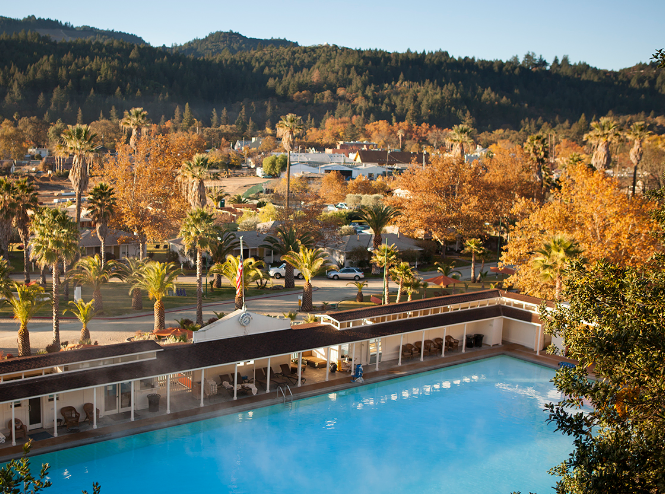 Indian Springs Calistoga, shown in the V. Sattui wine blog on the best places to stay in Napa Valley, or the best hotels in Napa