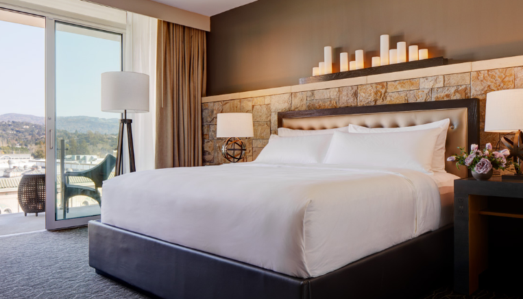 A room at the Archer Hotel, shown in the V. Sattui wine blog on the best places to stay in Napa Valley, or the best hotels in Napa
